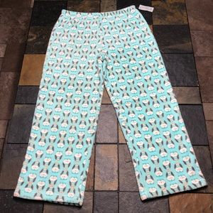 NWT!! Kim Rogers Fleece Owl Pajama Pants sz XL